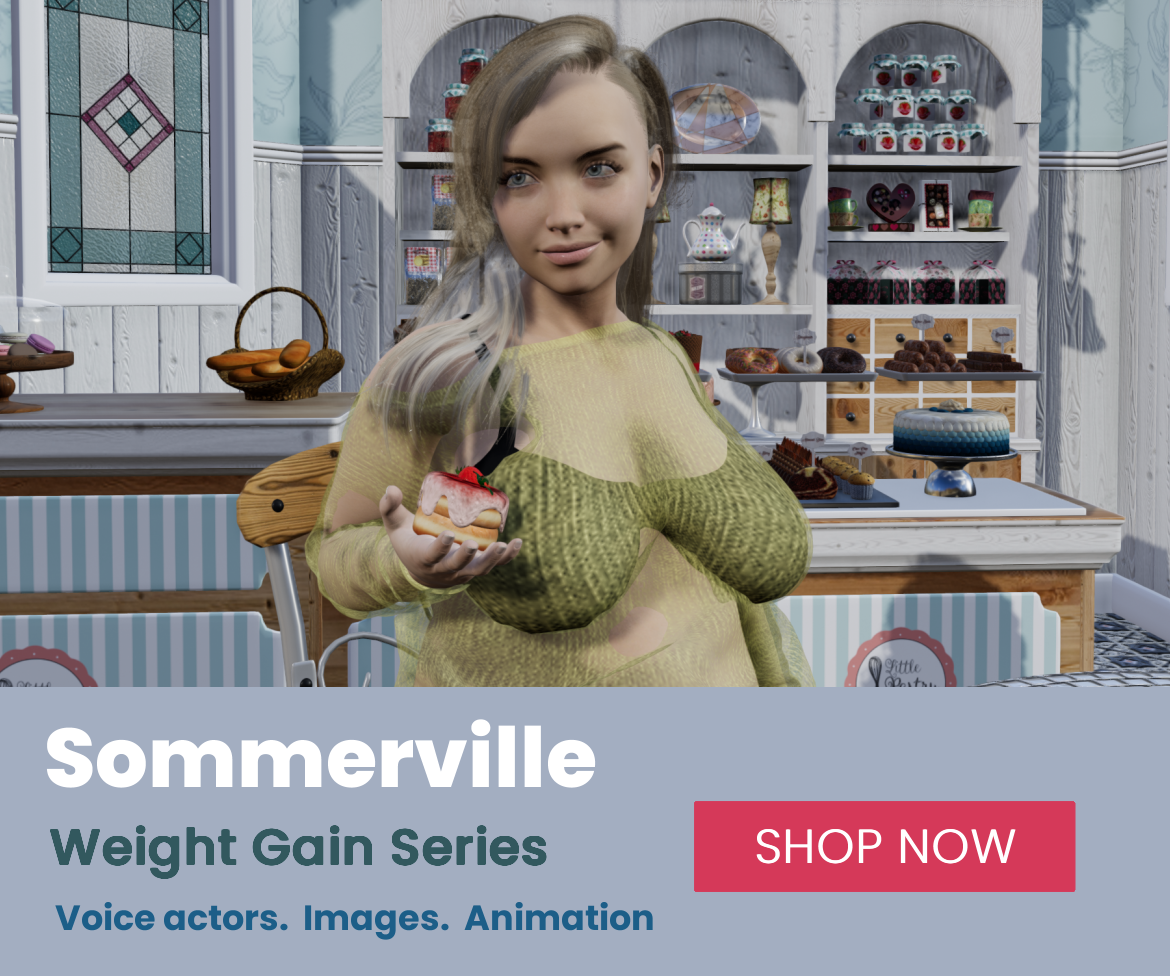 Click to preview our Sommerville animation, showing Fiona sitting in a bakery eating cake.