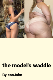 Book cover for The model's waddle, a weight gain story by ConJohn